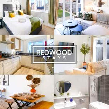 BRAND NEW! 3 Bed 2 Bath House, NEAR HOSPITAL, With FREE x2 Parking & Wi-Fi By REDWOOD STAYS