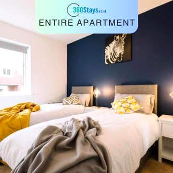 Palmerston House 2 Bedroom Apartments, Reading - 2 Bathroom with Parking By 360Stays